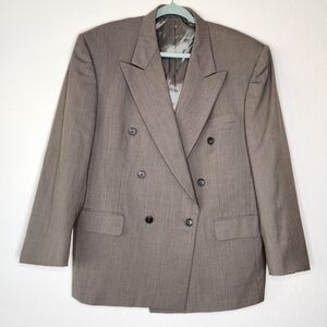 Pierre Balmain Double Breasted Wool Blazer 44S